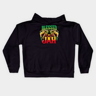 Blessed by Jah Rasta Colors, African Lion Kids Hoodie